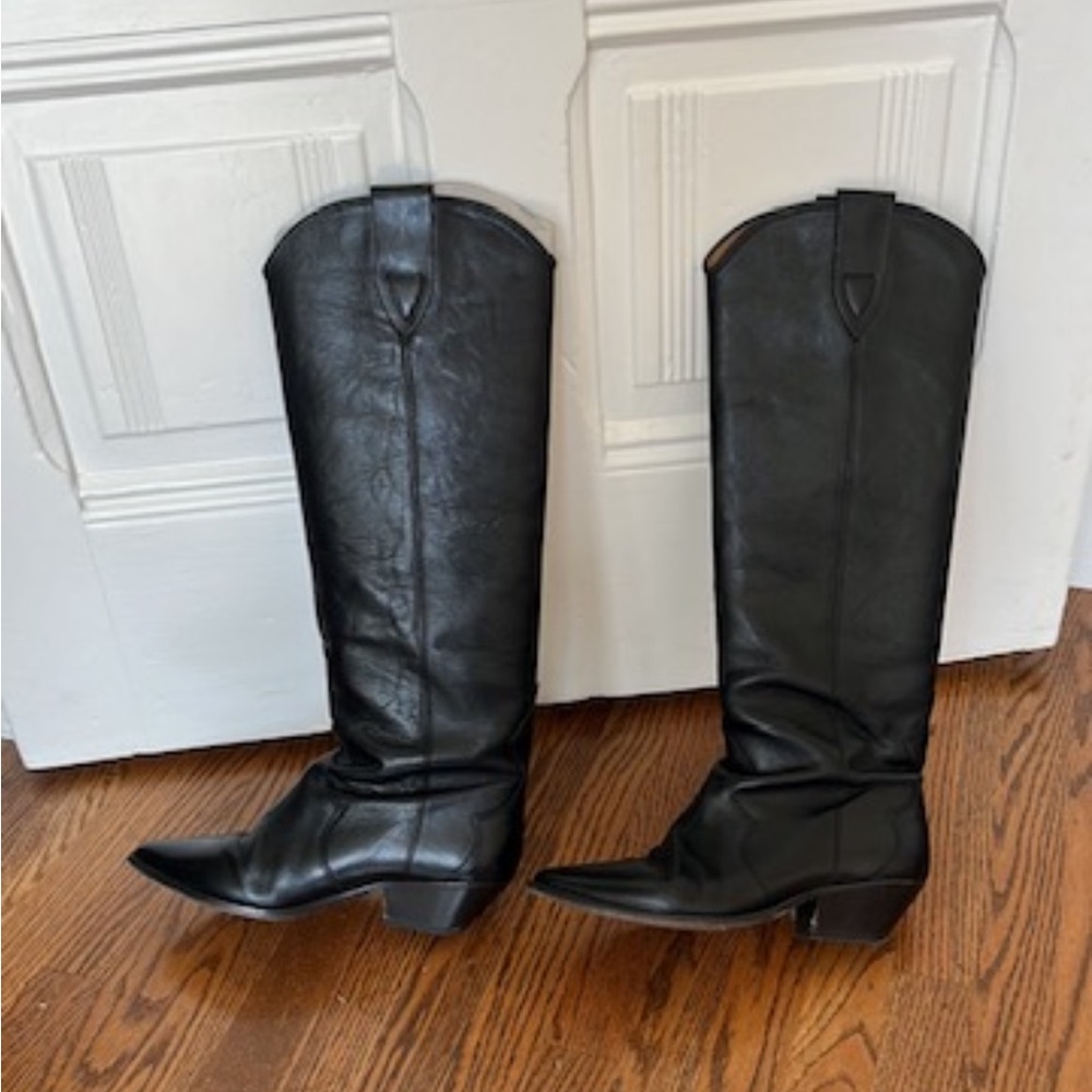 Isabel Marant Black Leather Denvee Boots